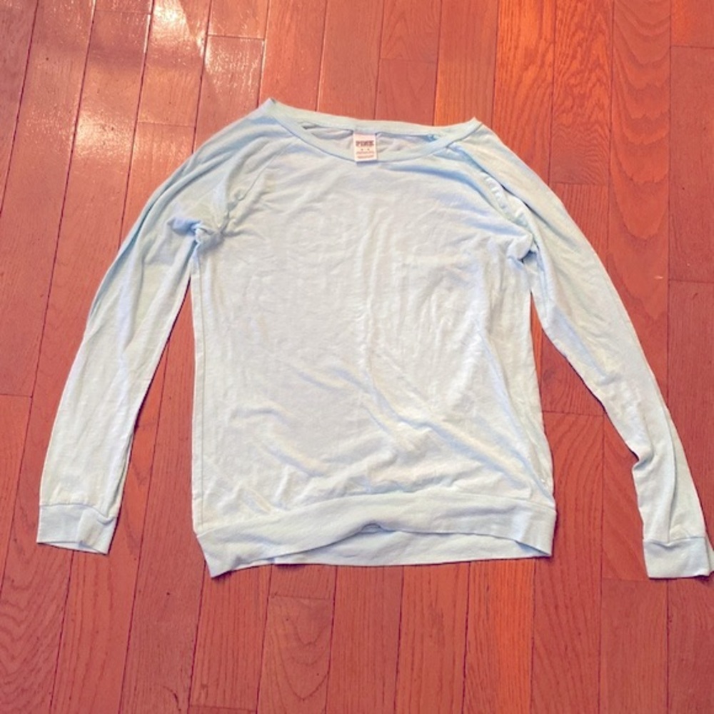 Victoria’s Secret PINK mint scoop neck long sleeve shirt